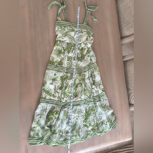 Green and White Floral Dress
